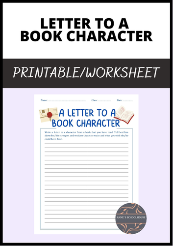 Letter to a Book Character/English Language Arts/Reading Circle