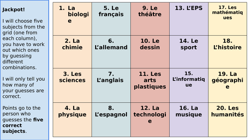 Les Matieres - Jackpot Game