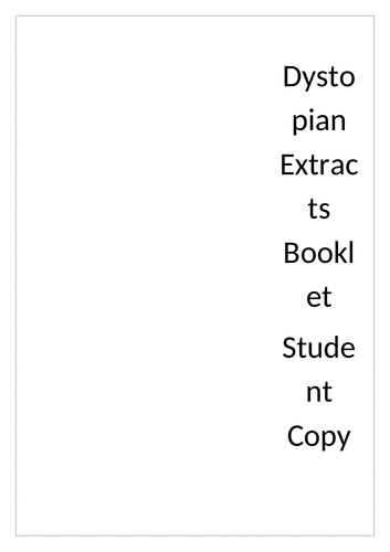 Dystopian extracts booklet