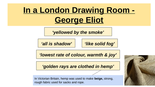 Lesson powerpoint - George Eliot - In a London Drawing Room