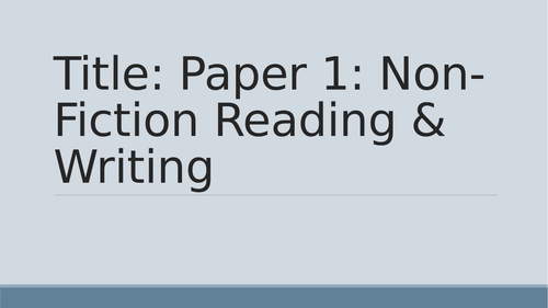 Edexcel Pearson LIFT 2.0 English Language Paper 1 Non-Fiction