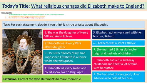 7. Elizabeth I - Religion