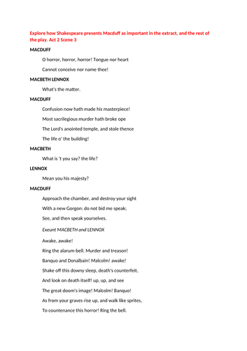 How is Macduff Presented? Act 2 Scene 3