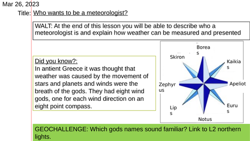 KS3 Who wants to be a meteorologist?