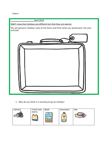 Year 1 Come and See Holidays and Holy Days