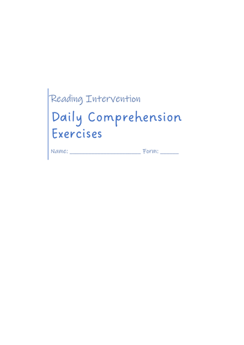 Daily Reading Comprehension Exercises / Intervention