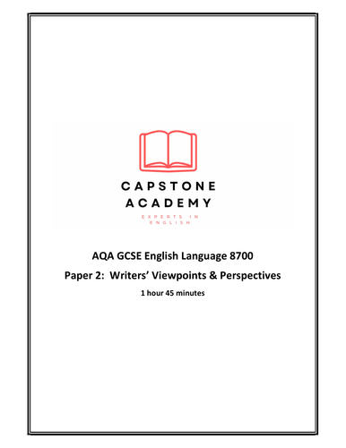 5 x AQA English Language GCSE Paper 2 Sample Papers