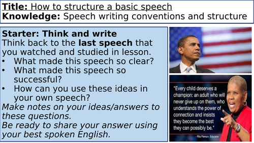 how to write a good speech ks3