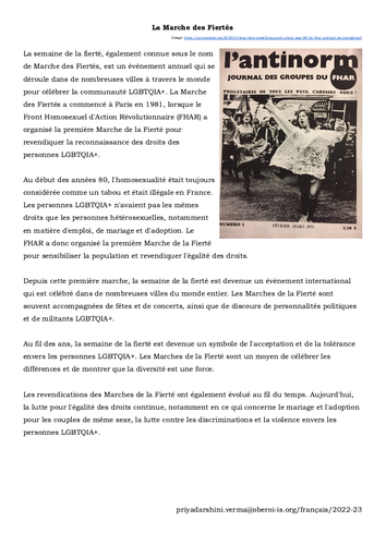 L'histoire de la Marche des Fiertés