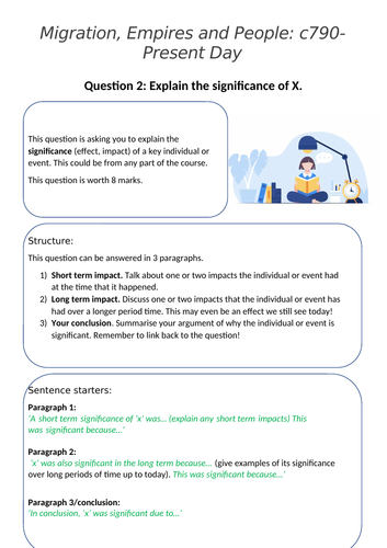 Q2 Structure Sheet for AQA History Migration, Empires and People