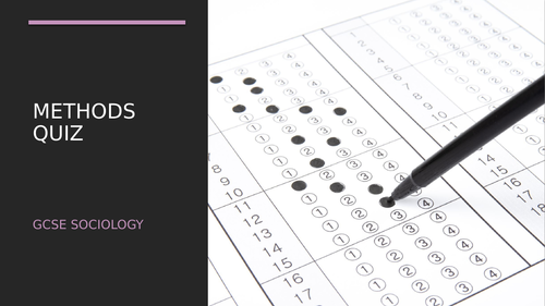AQA GCSE Sociology Methods Quiz