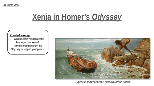 Xenia in Homer's Odyssey - AS & A Level Classical Civilisation