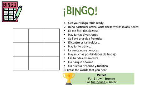 Spanish Town Bingo