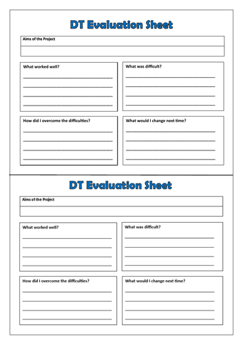 DT Project Evaluation Sheet!