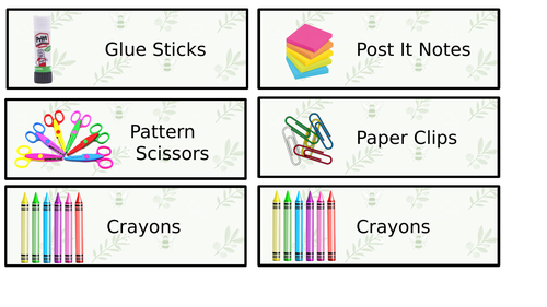 Writing Station Labels