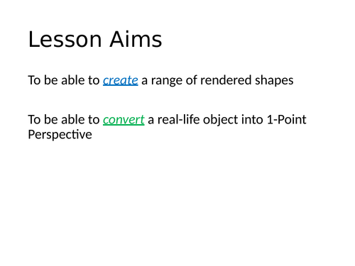 Isometric and Single Point Perspective