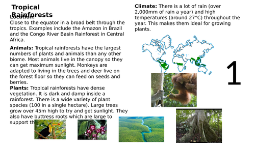 KS3 Geography - Ecosystems - Introduction to Biomes