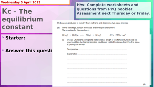 AQA Chemistry A Level Equilibria