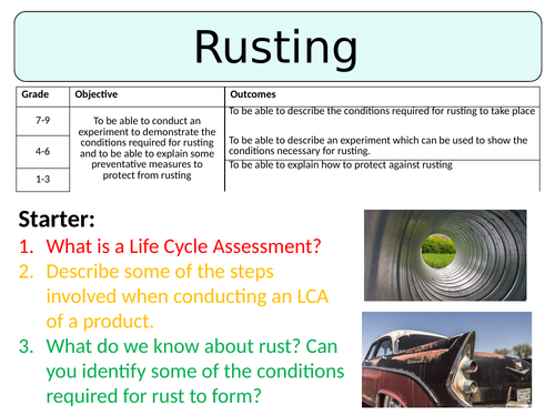 NEW AQA GCSE Chemistry - 'Rusting'