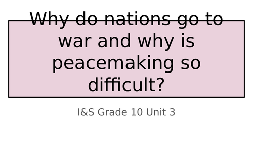 Causes of War - WWII - MYP / IB / IGCSE / ALEVEL