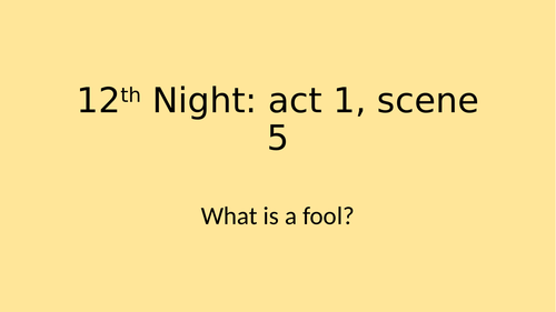 Fools in Twelfth Night | Teaching Resources