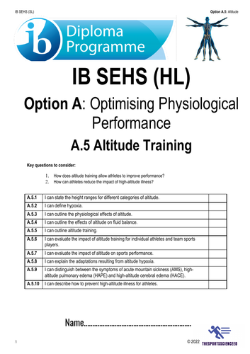 Option A - IB SEHS (HL)