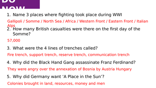 Injuries and Illness on the Western Front - Source Enquiry