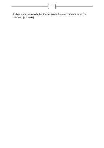 A-Level Law: Eduqas All Past Paper Questions for Blind Essays (Contract)