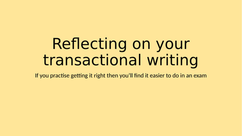 Improving transactional writing