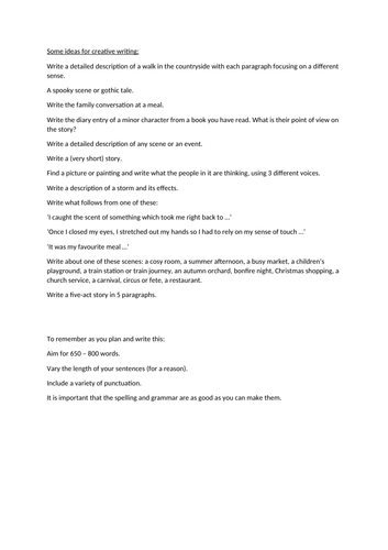 creative-writing-tasks-suggestions-teaching-resources