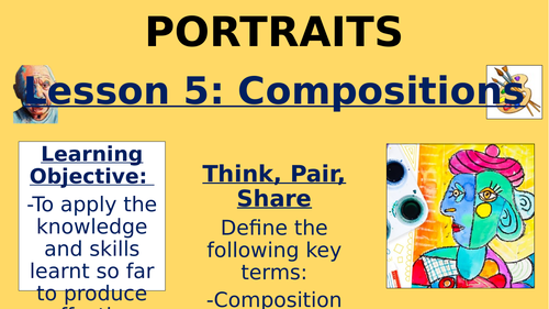 Picasso Cubism Self-Portraits Project - Lessons 5 and 6!