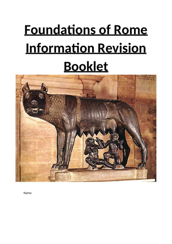Foundations of Rome Revision Booklet - GCSE Ancient History
