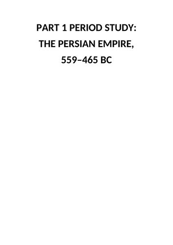 Persia Revision Booklet - GCSE Ancient History