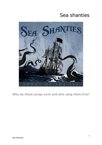 Sea Shanties worksheets