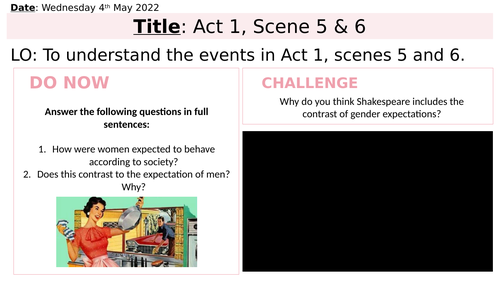 Macbeth Act 1 Scene 5 and 6 | Teaching Resources