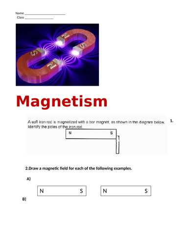 MAGNETISM WORKSHEET