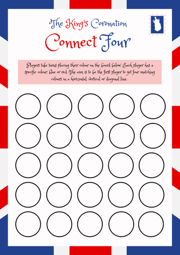 King Charles III's Coronation Game. Connect Four.