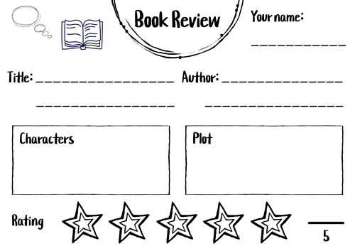 Reception/KS1 Book Review Worksheet