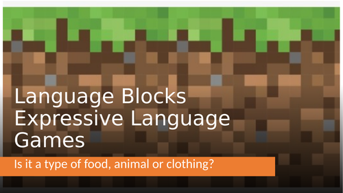 Language Blocks- Type of CLOTHING/FOOD/ANIMAL- speech therapy game/ DLD/ SLCN/early talk/ talk boost
