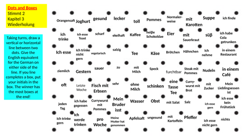 dots and boxes revision stimmt 2 kapitel 3 - food