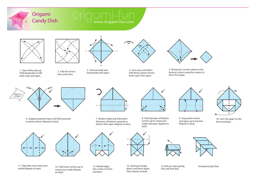 Origami - Candy Dish Step by step