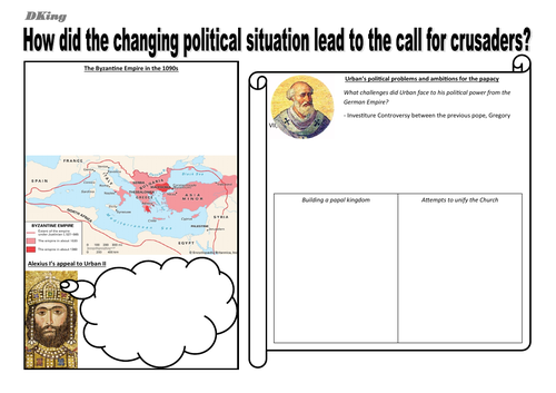 AS/A Level (Edexcel) Paper 1: The crusades, c.1095-1204 - UNIT 1 WORKSHEETS