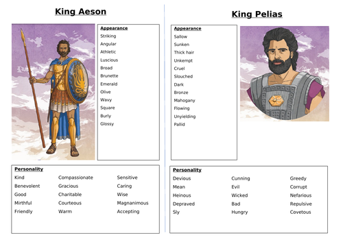 King Pelias and King Aeson Word Bank