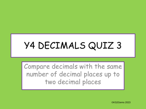 Y4 Decimals Spot the Mistake Ordering and Comparing