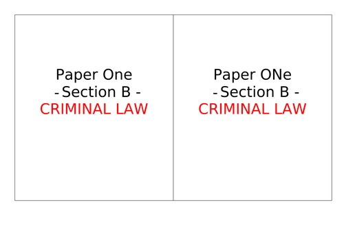 OCR A Level Law Revision Flash Cards (Criminal Law)