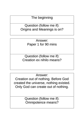 Origins & Meanings Eduqas WJEC REVISION