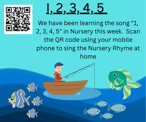 Phase One Phonics - Nursery rhyme QR code and lyric sheets for parents