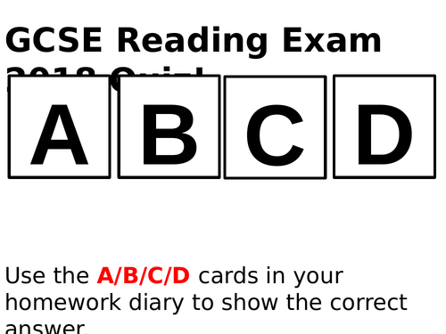 AQA GCSE Foundation Reading Exam 2018 Theme 1 Quiz