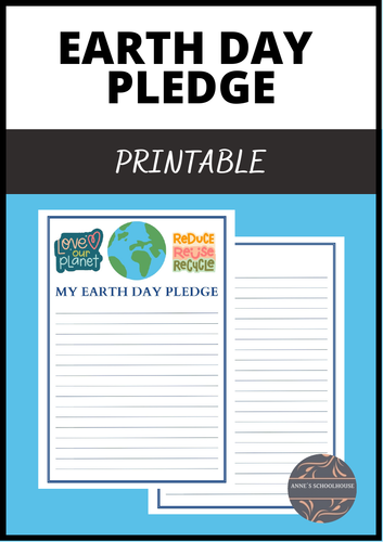 Earth Day Pledge: Writing Activity