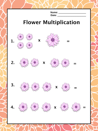 FLOWER MATH! MULTIPLICATION Practice (4)